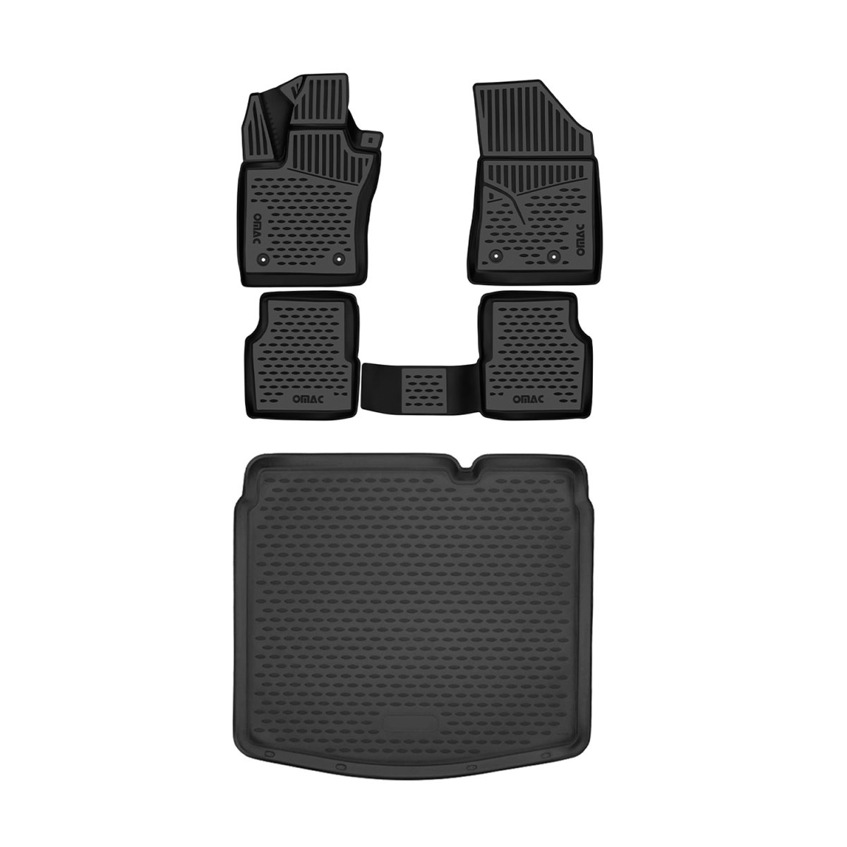 Jeep Compass Floor-Trunk Mats - Lower Trunk - Omac - 3D - Black - 2017-2025 Jeep Compass Floor-Trunk Mats - Lower Trunk - Omac - 3D - Black - 2017-2025